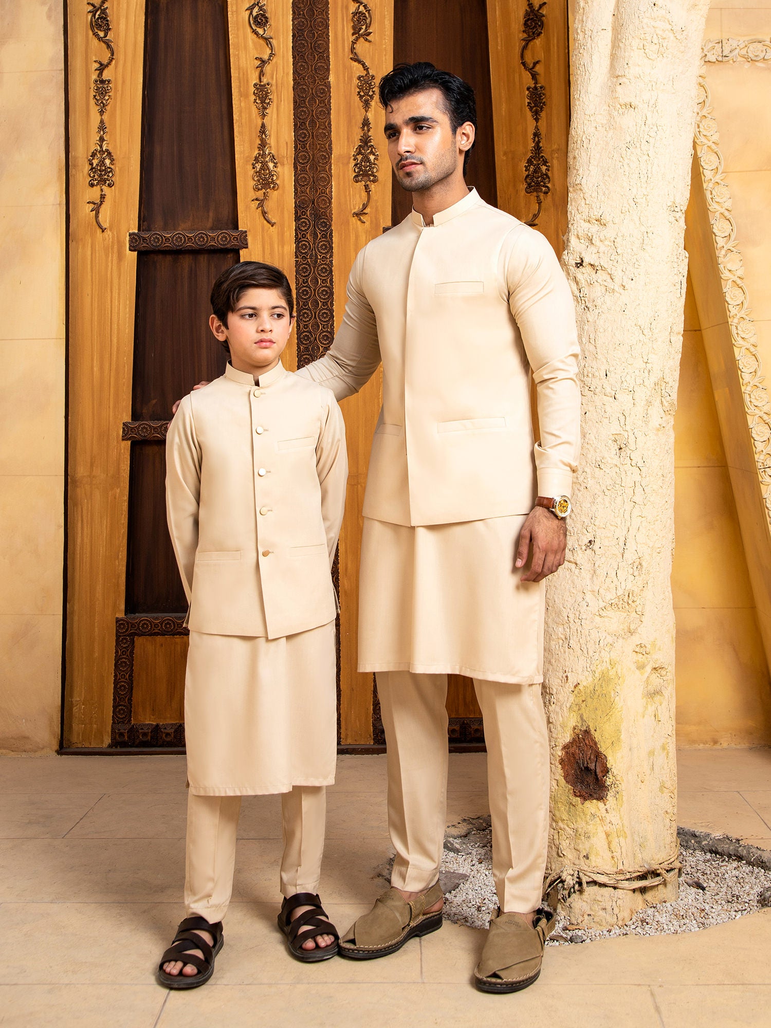 Ivory Skin Kurta Trouser with Waistcoat