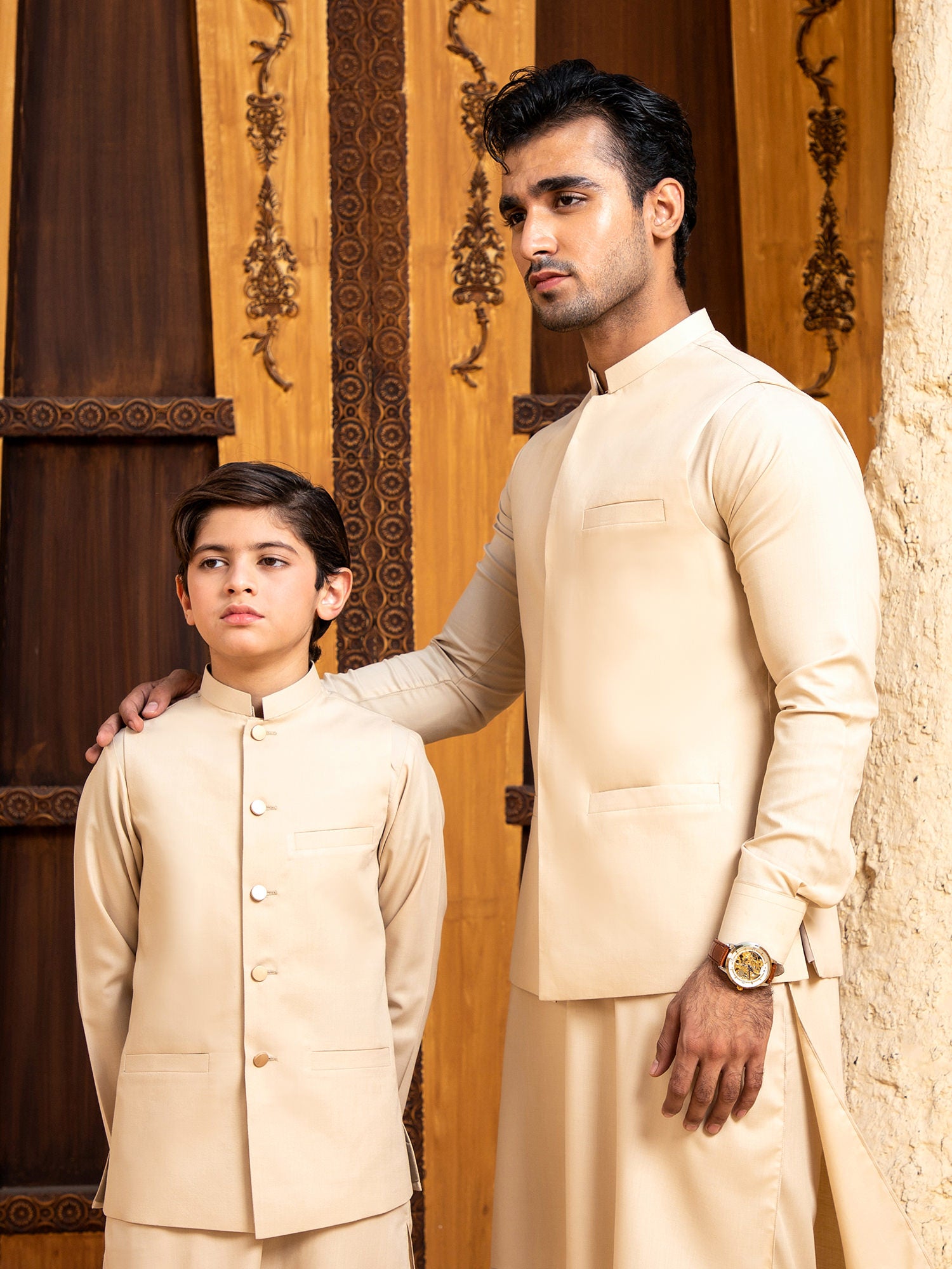 Ivory Skin Kurta Trouser With Waistcoat