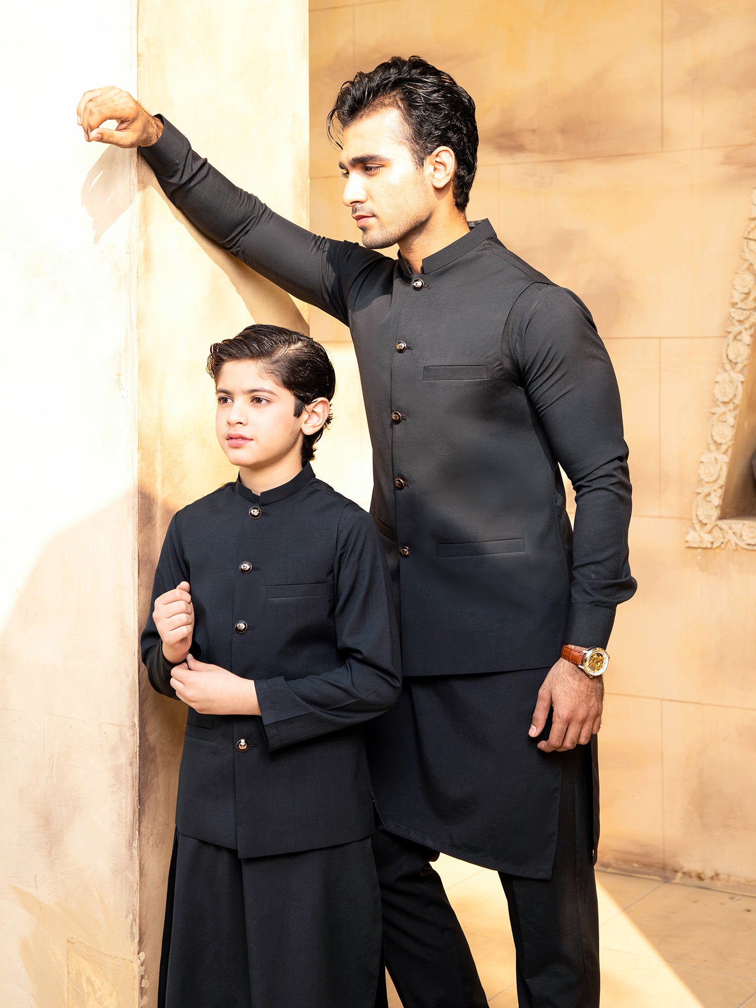 Boski Black Kurta Trouser With Waistcoat