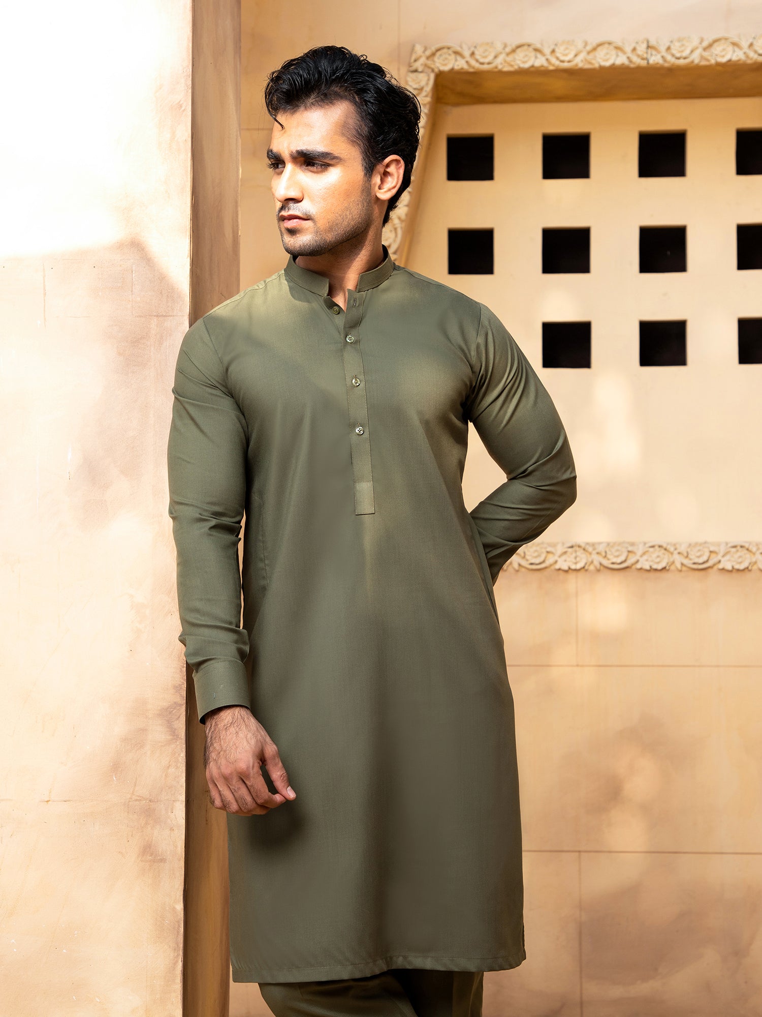 Army Green Kurta Trouser