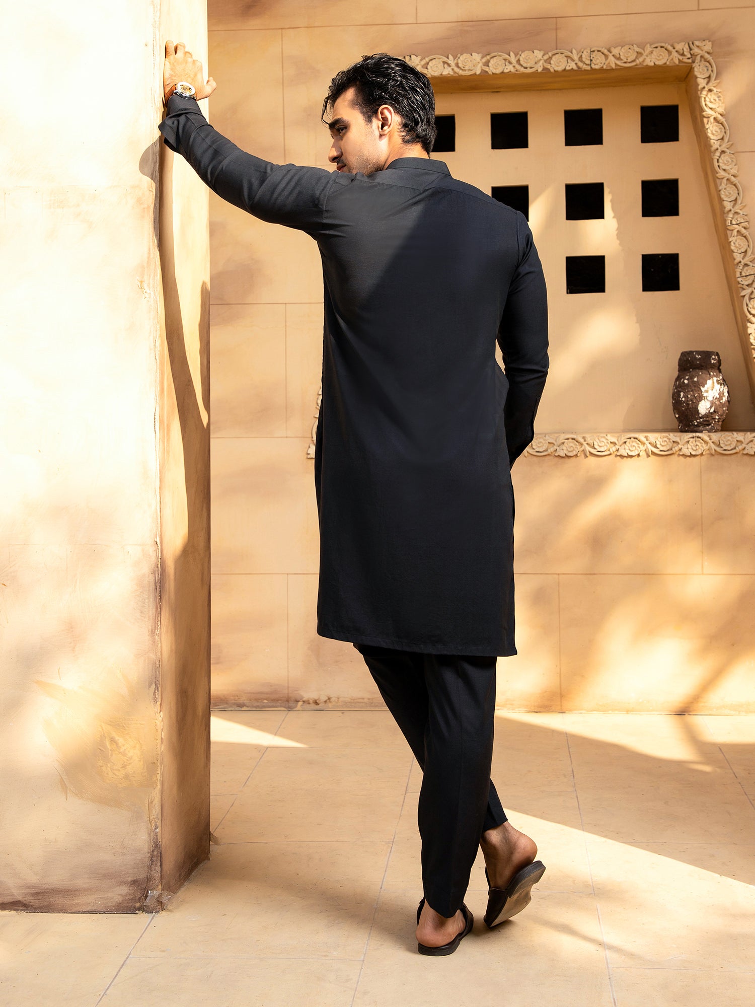 Boski Black Kurta Trouser With Waistcoat