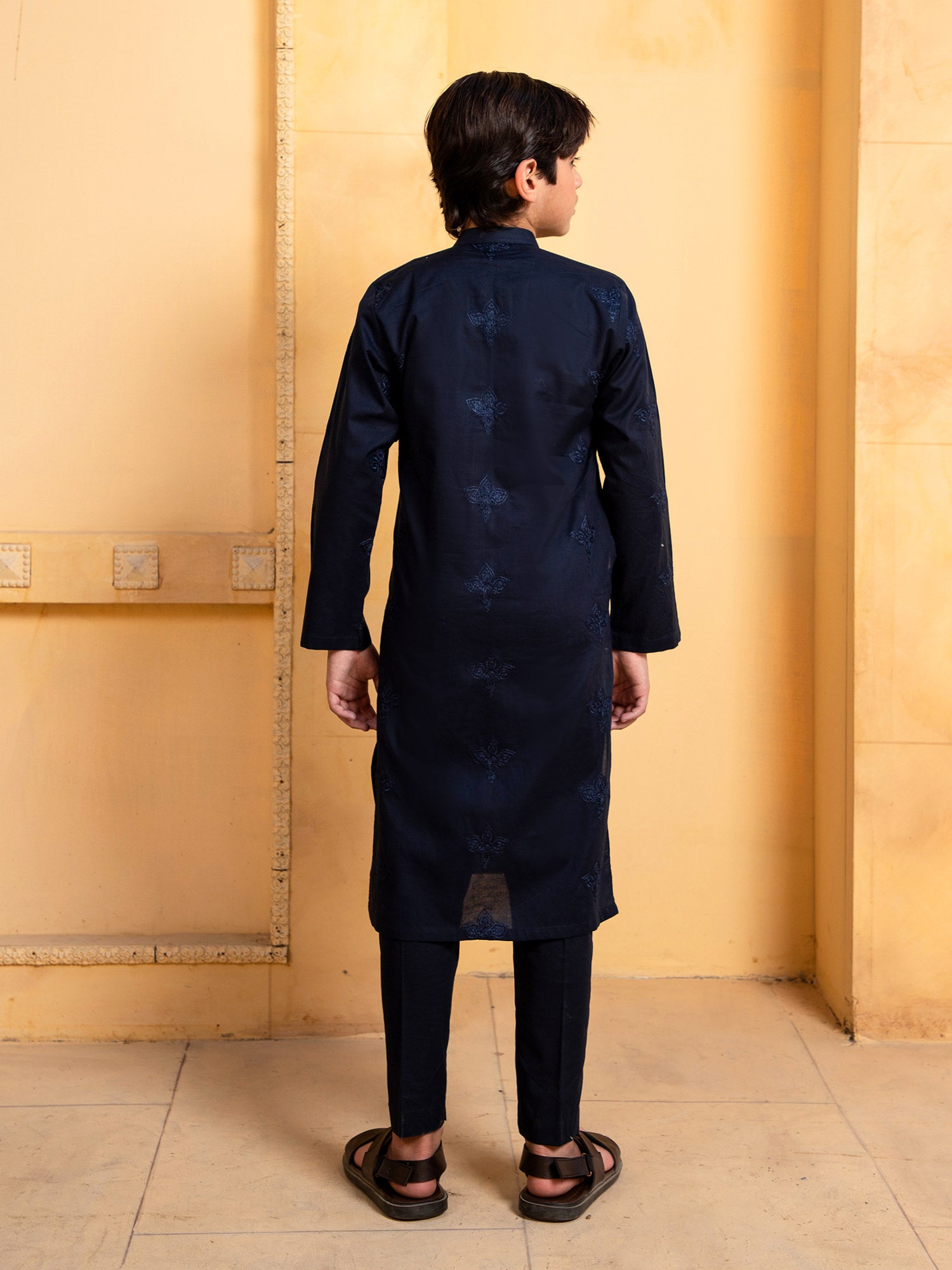 Blue Embroidered Kutra Trouser