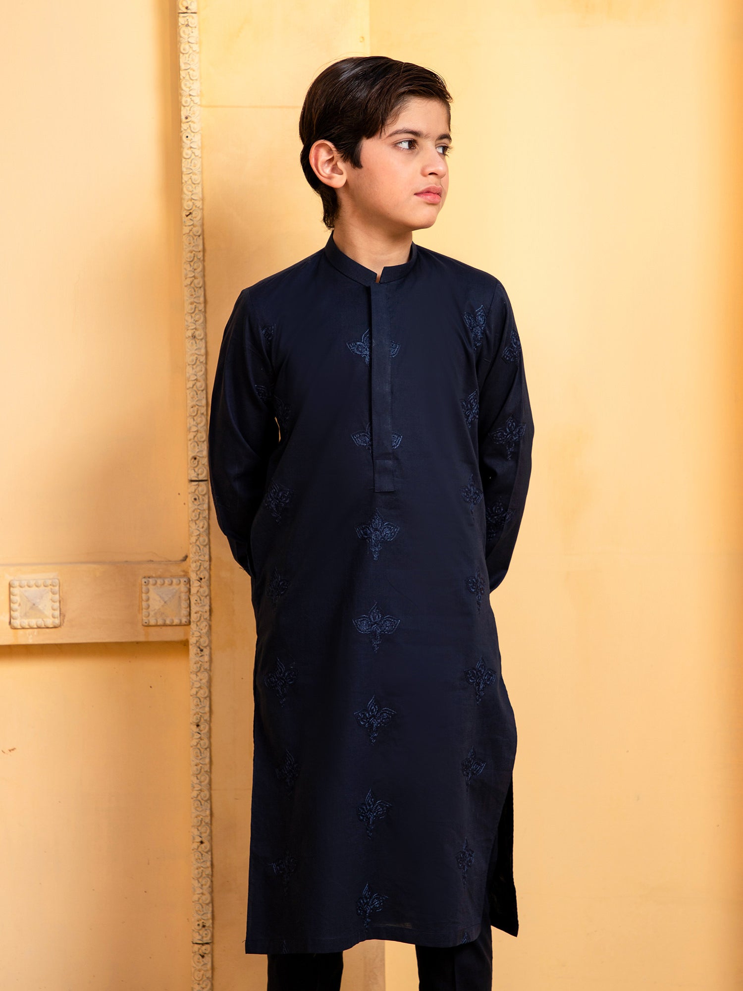 Blue Embroidered Kutra Trouser