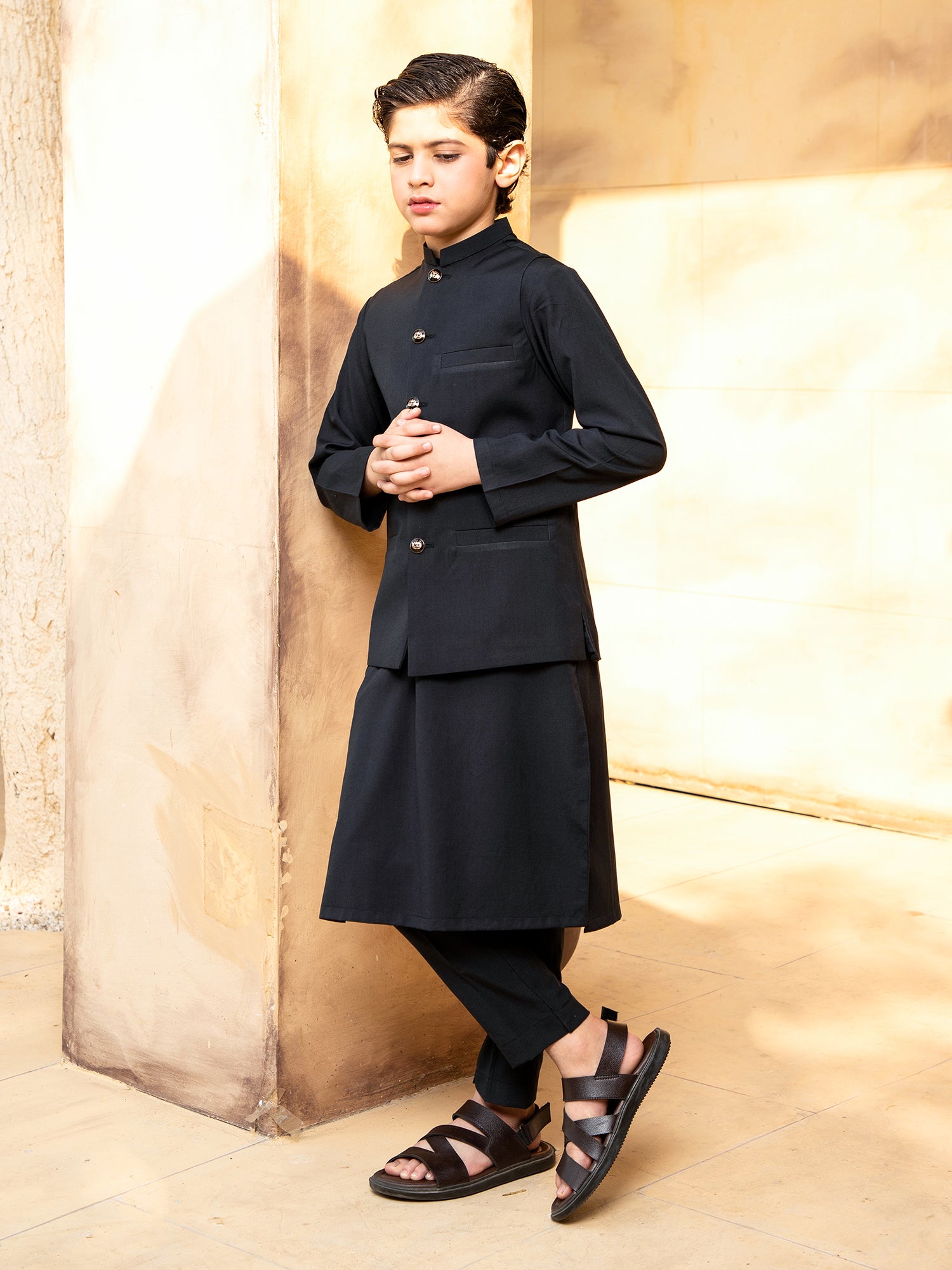 Black Kurta Trouser with Waistcoat