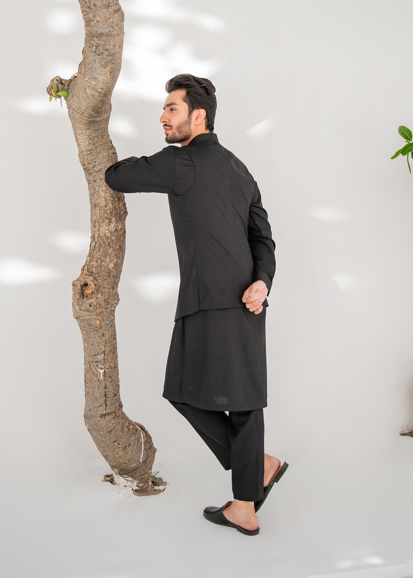 Black Kurta Trouser & Waistcoat - 3 PC