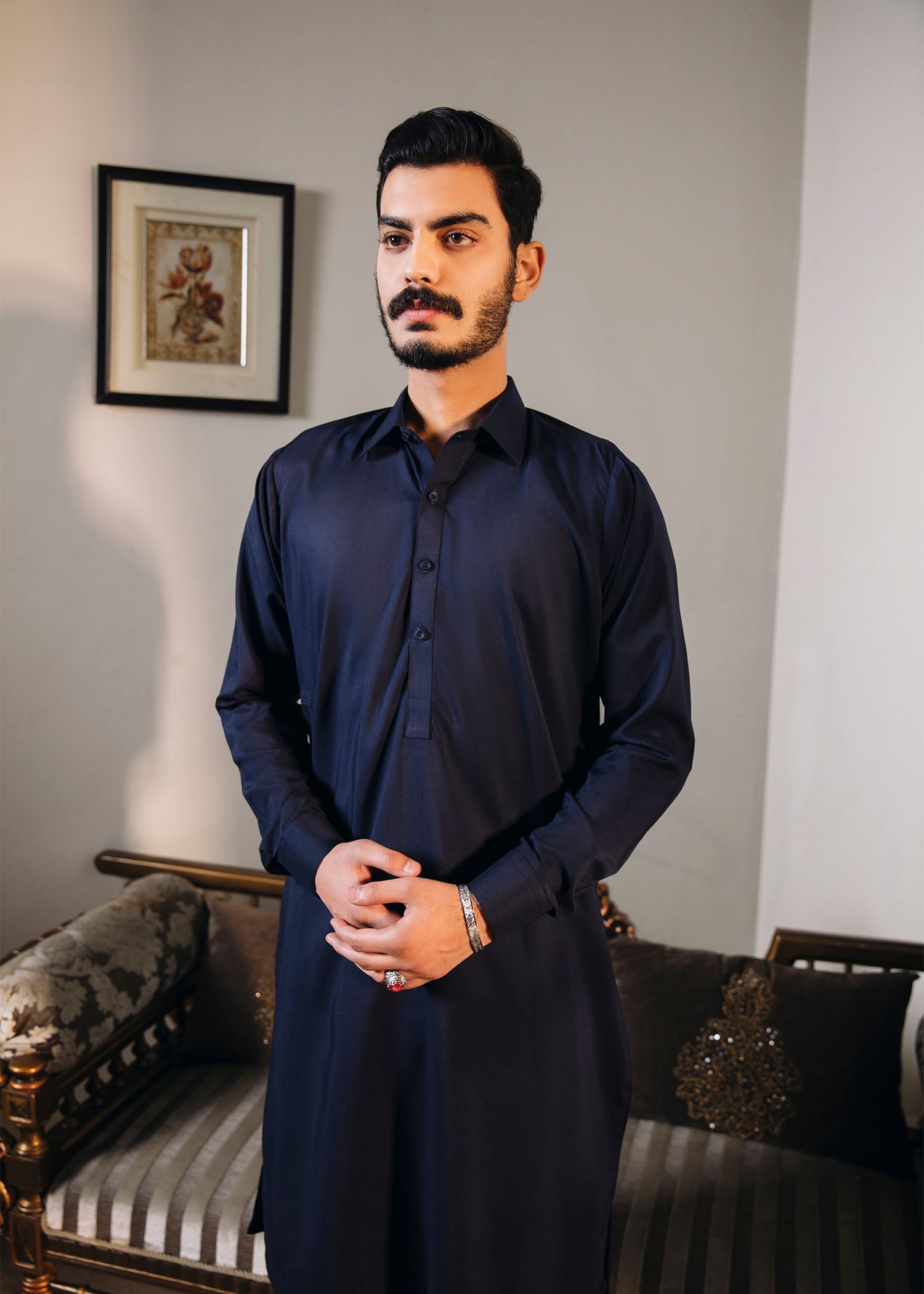 Blue Shalwar Kameez - 2PC