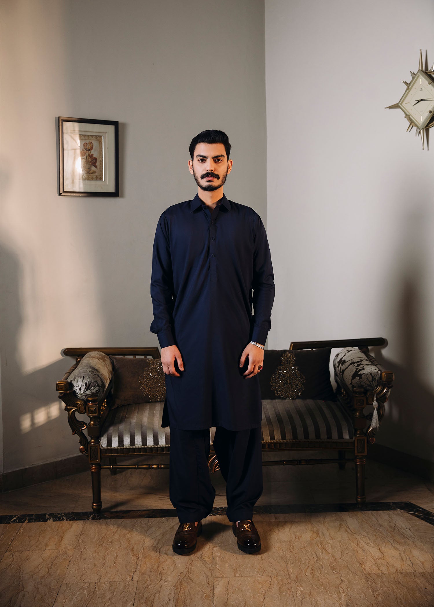 Blue Shalwar Kameez - 2PC