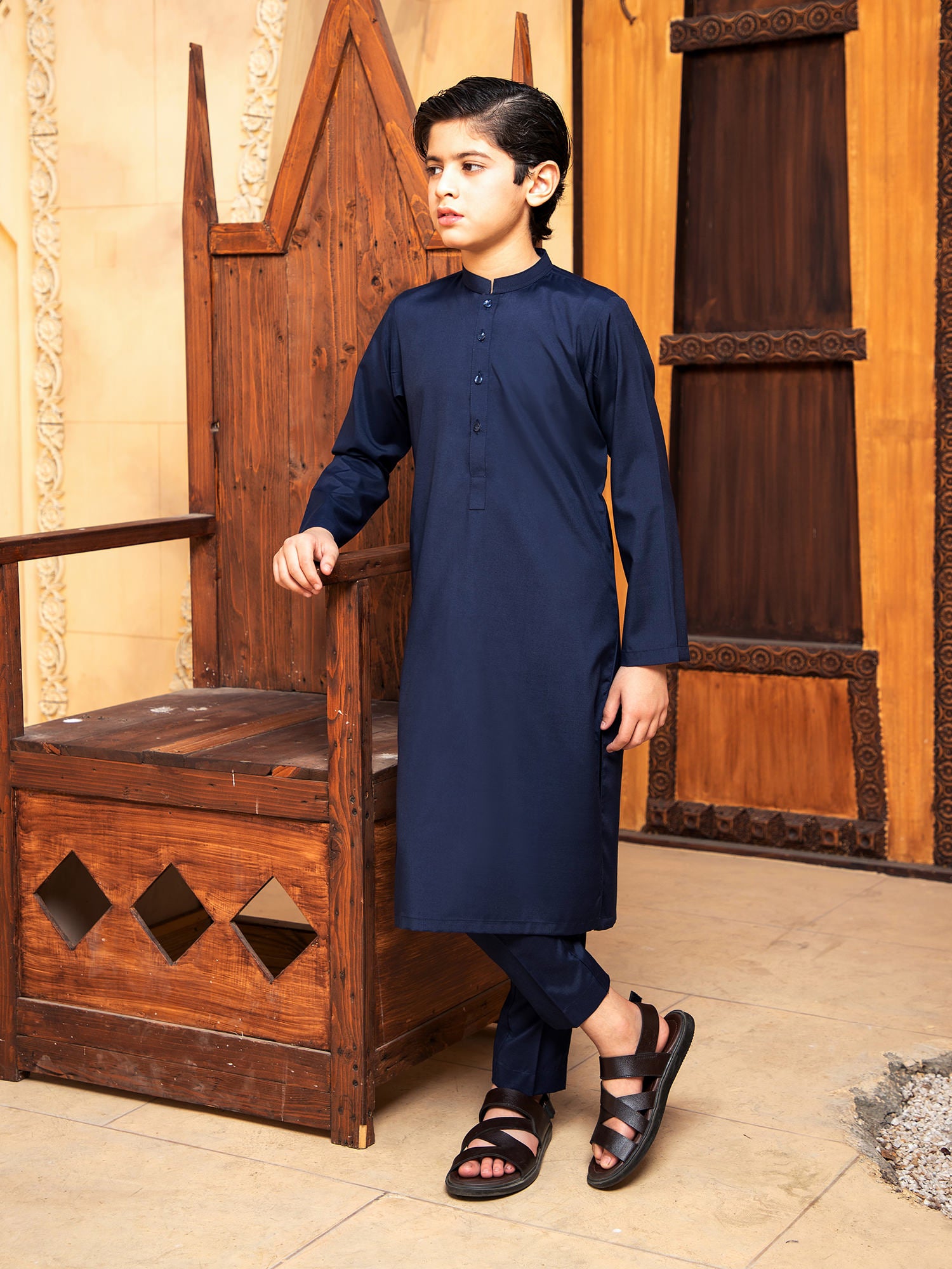 Boski Navy Blue Kurta Trouser