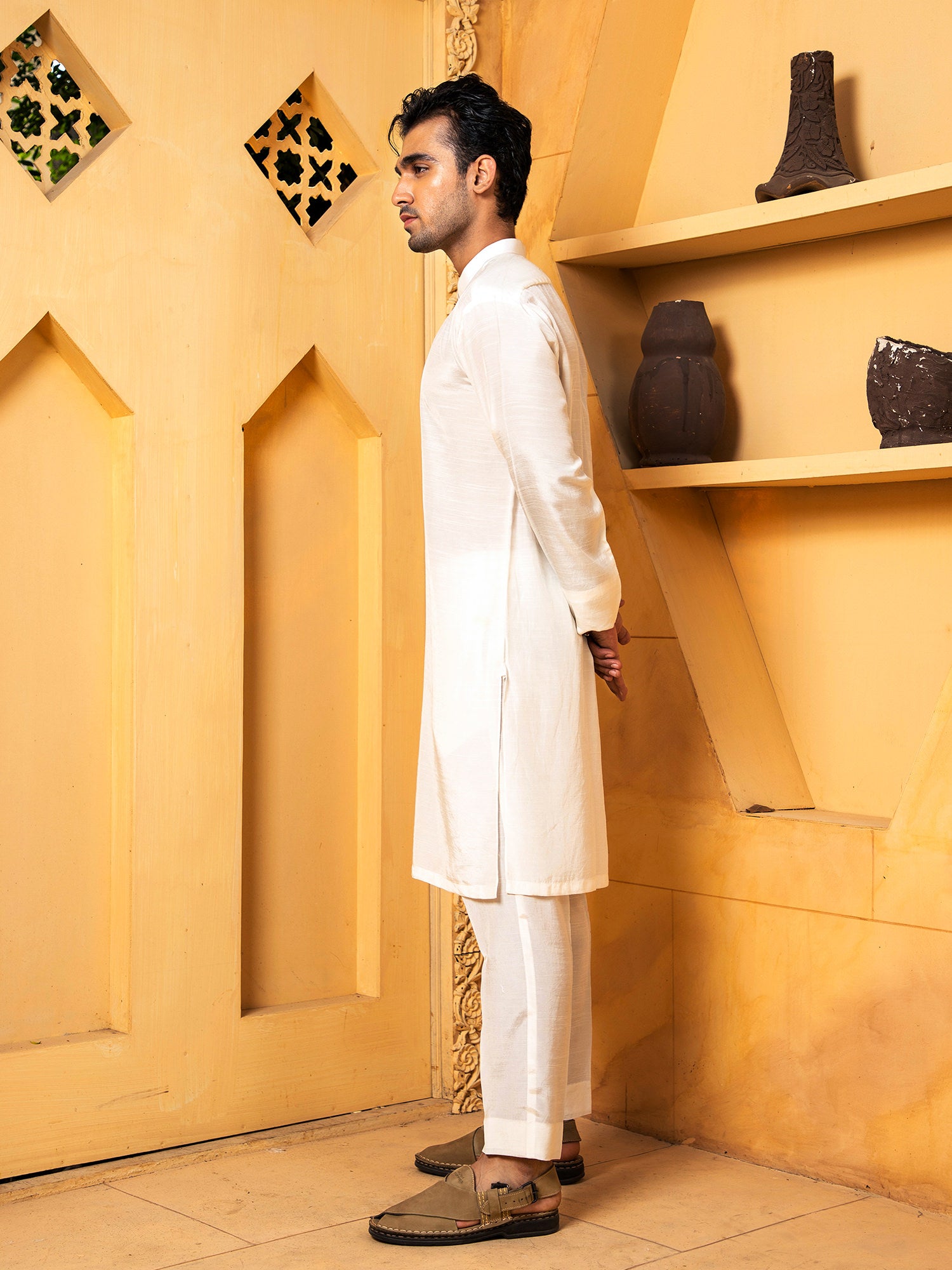 Off White Kurta Trouser