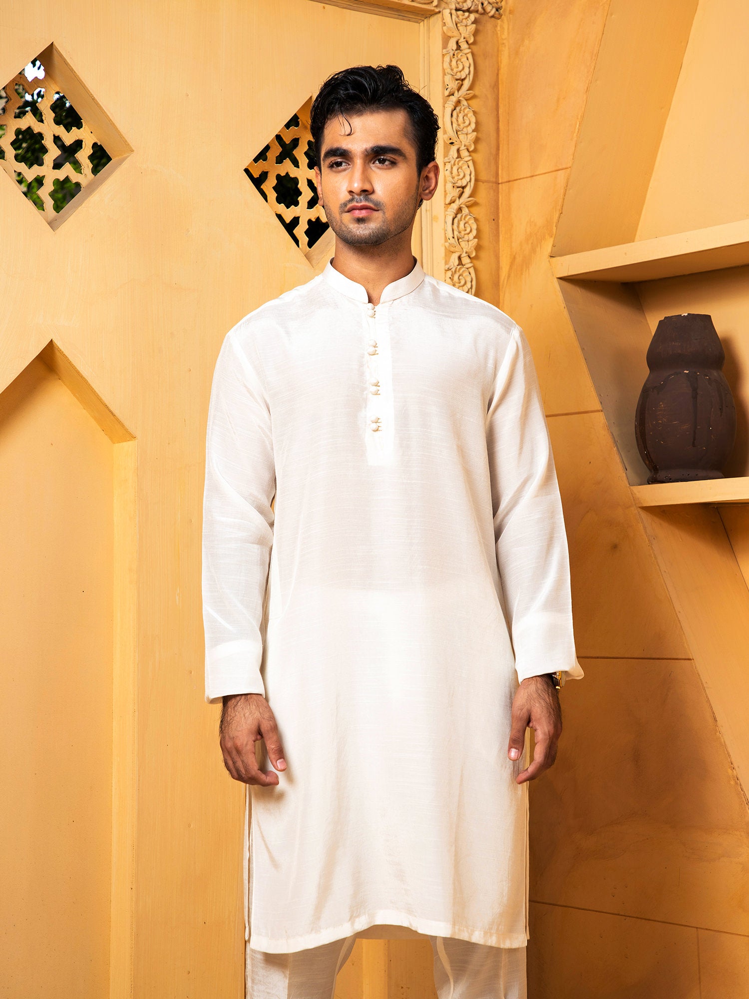 Off White Kurta Trouser